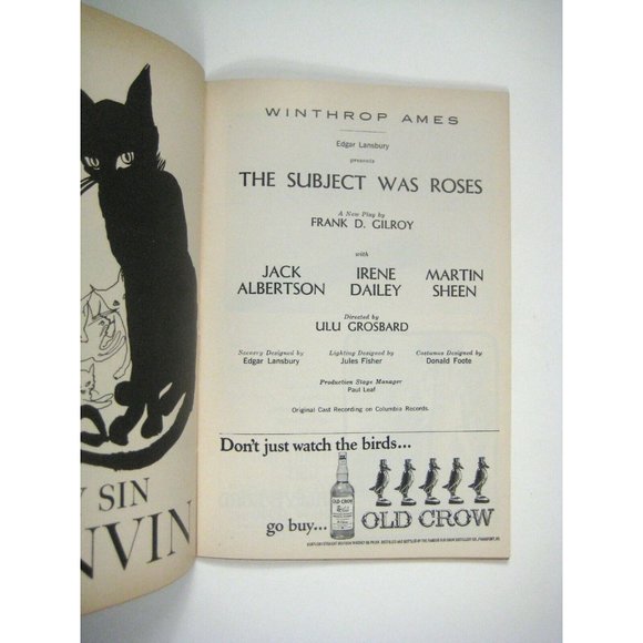 Subject was Roses Playbill October 1964 Martin Sheen Irene Daly Jack Albertson - Picture 7 of 9